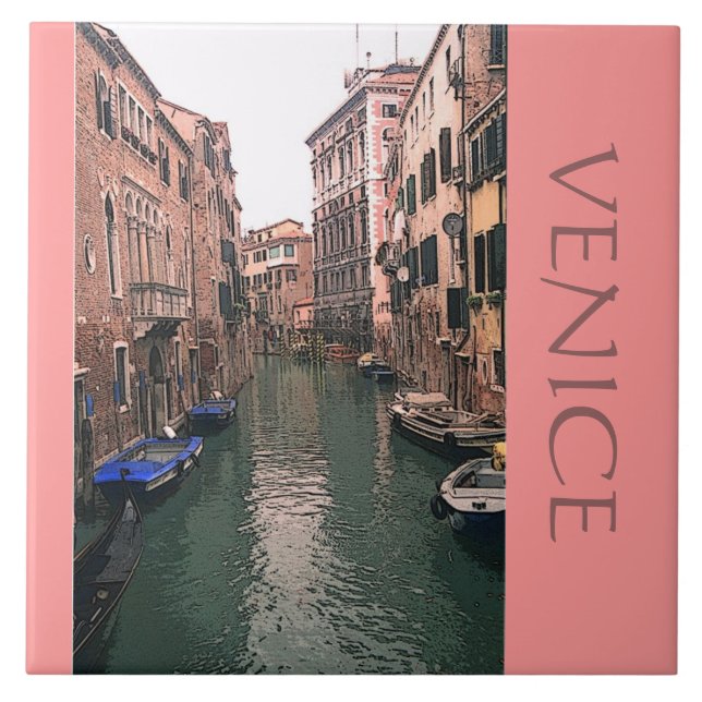 TILE/TRIVET/VENETIAN CANAL SCENE TILE (Front)