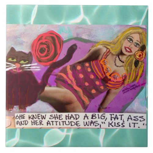 Tile-trivet-wall art ceramic tile she knew she had