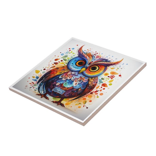 Tile White(Fall Owl) RFPMDesigns ©️2024 (Side)