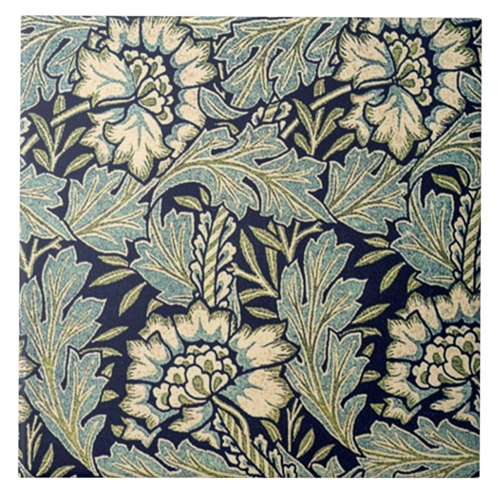 Tile with Anemone fabric design by William Morris | Zazzle.com