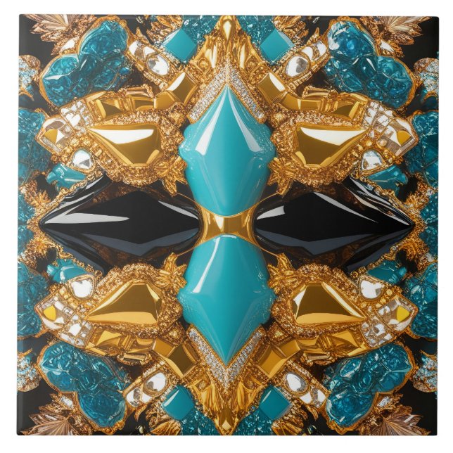 Tile with Bahamas Colors modern Design (Front)