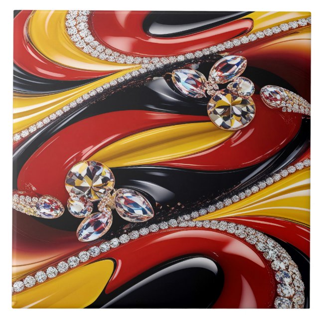 Tile with Belgian Colors modern Design (Front)