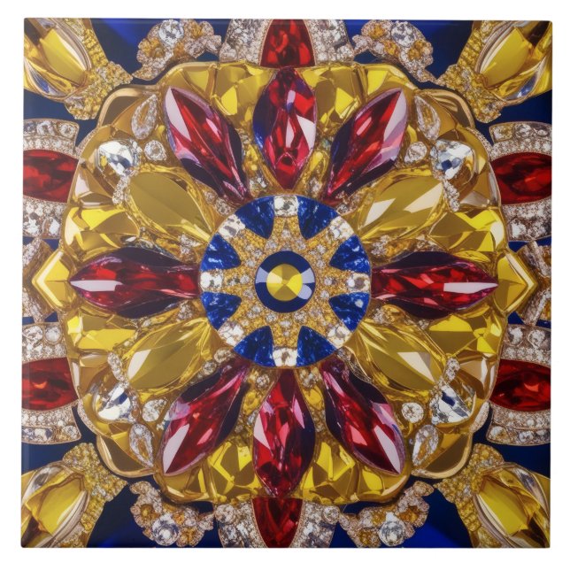 Tile with Colombia Colors modern Design (Front)