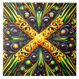 Tile with Jamaican Colors modern Design