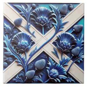 Tile with Scottish Thistles modern Design