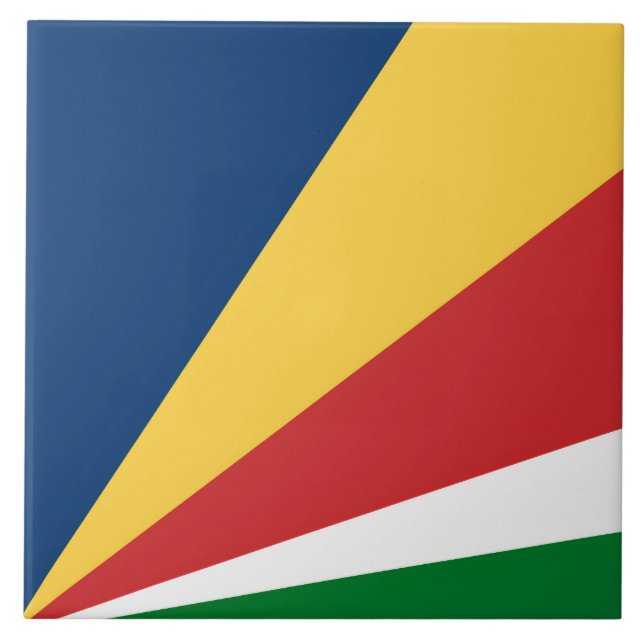 Tile with Seychelles Colors modern Design (Front)