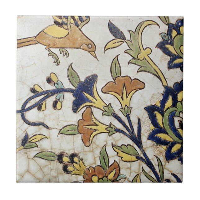 tile with vintage design with birds (Front)