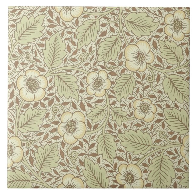 Tile with wallpaper design by William Morris 1887 (Front)