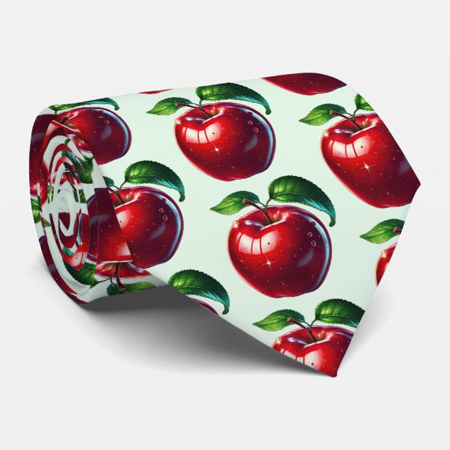 Tiled apple pattern fruit neck tie (Rolled)