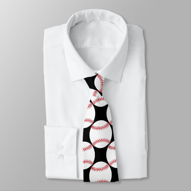 Tiled Baseball Design Necktie