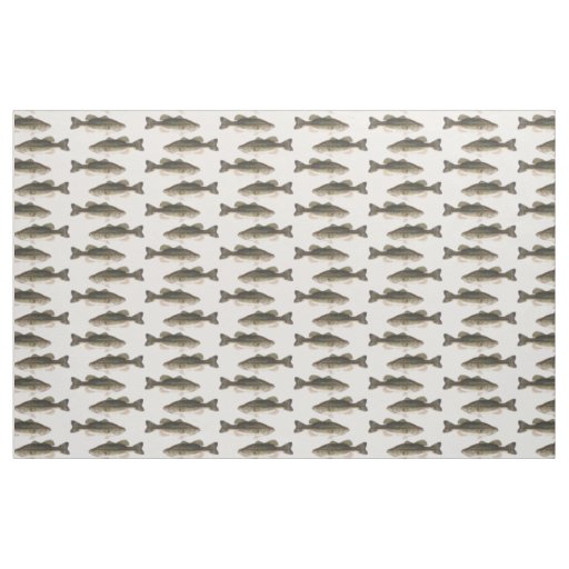Tiled Bass Fish Pattern Fabrics Fabric