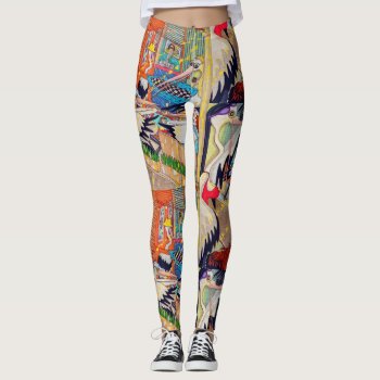 Tiled Cartoon Art Drawing Pattern Leggings by sequindreams at Zazzle