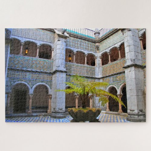 Tiled courtyard Pena Palace Sintra Portugal   Jigsaw Puzzle