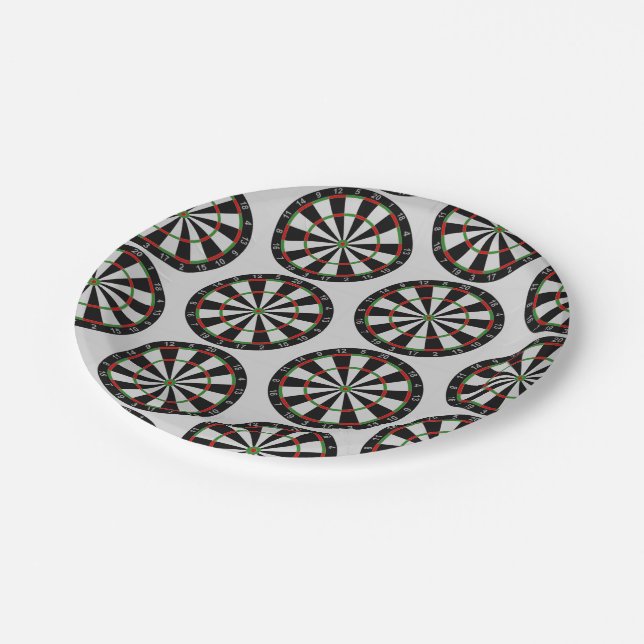 Tiled Darts Target Pattern Paper Plates (Angled)
