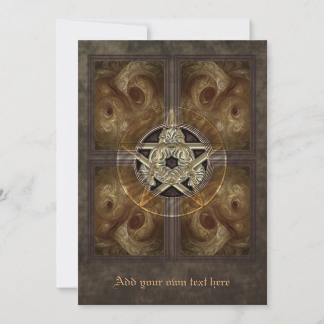 Tiled Fractal Pentacle Large Invitation (Front)