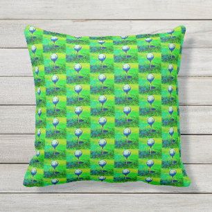 Tiled Golf Ball Pattern Golfing Themed Pillow