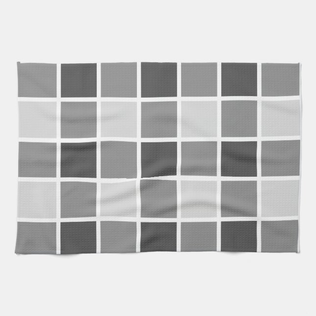 Tiled Grey Pattern Towel (Horizontal)