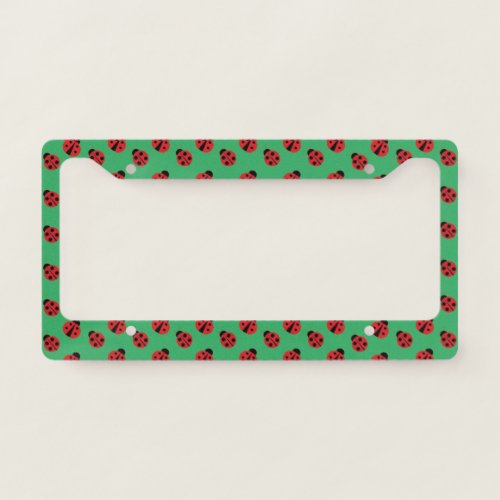 Tiled Ladybug Design  License Plate Frame