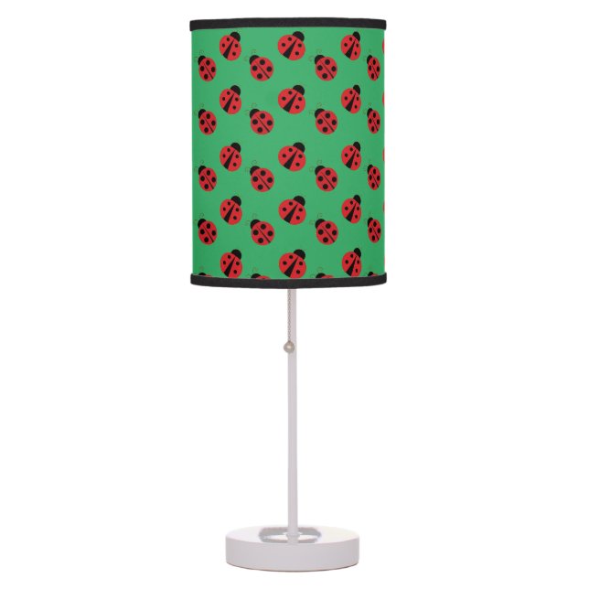 Tiled Ladybug Design Table Lamp (Front)