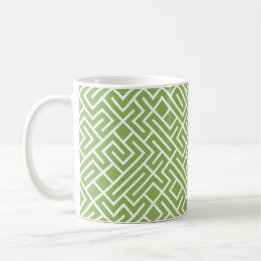 Tiled Lines Generative (Greenery Fill) Unique Coffee Mug
