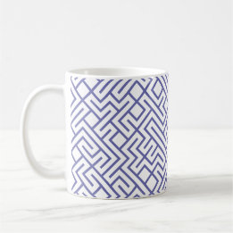Tiled Lines Generative (Periwinkle Lines) Unique Coffee Mug