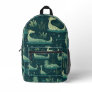 Tiled Loch Ness Monster Pattern Printed Backpack