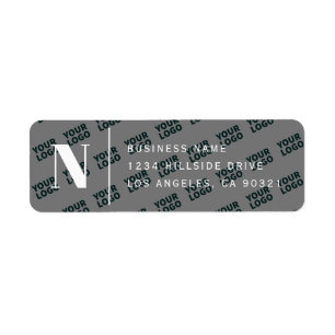 Tiled Logo Design Modern Grey White Return Address Label