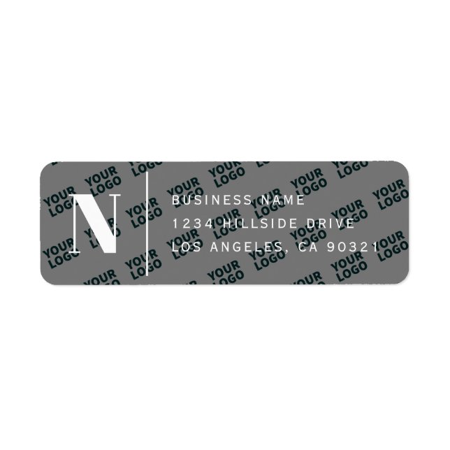 Tiled Logo Design Modern Grey White Return Address Label (Front)