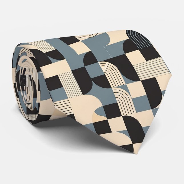 Tiled modern style pattern  neck tie (Rolled)