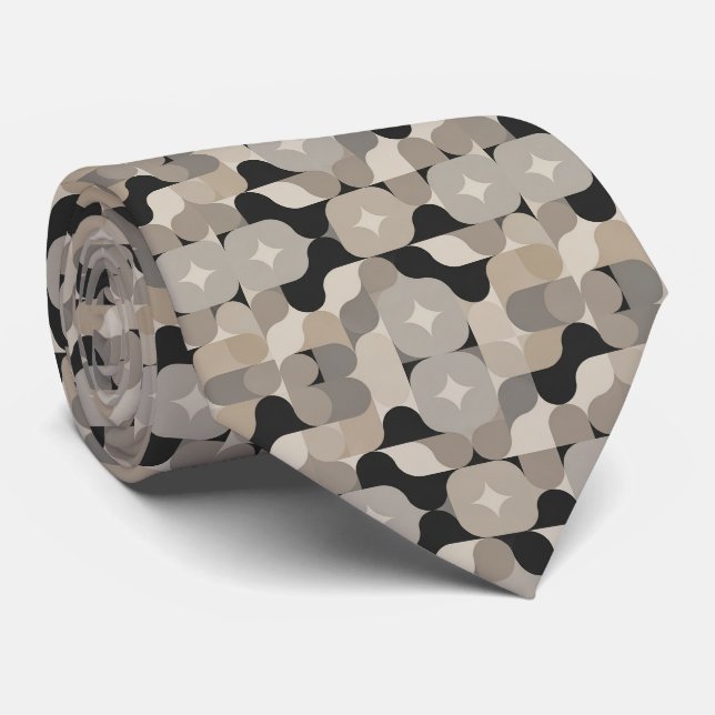 Tiled modern style pattern  neck tie (Rolled)
