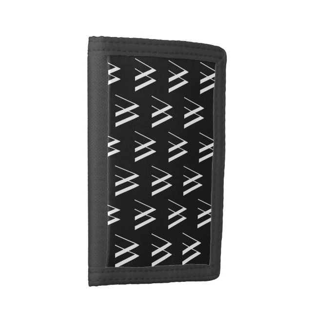  Tiled monogram in black&white   trifold wallet (Side)