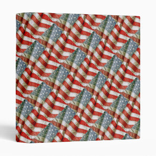 Tiled Pattern American Flag 1" Photo Album 3 Ring Binder