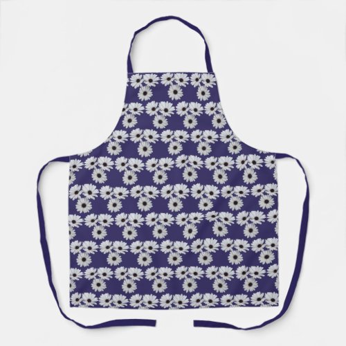 Tiled Photo of African Daises on Purple Apron
