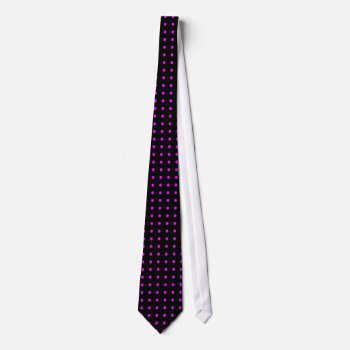 Tiled Pink Dots On Black Neck Tie by freepaganpages at Zazzle