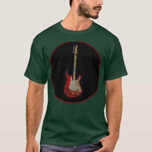 Tiled Pixel 1965 Lenny Guitar in a Black Circle  T-Shirt
