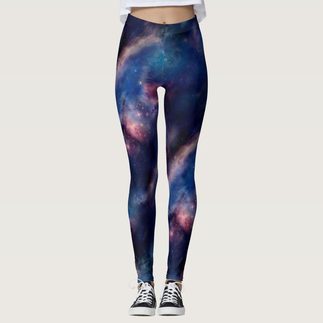 Tiled Purple Galaxy Leggings | Zazzle