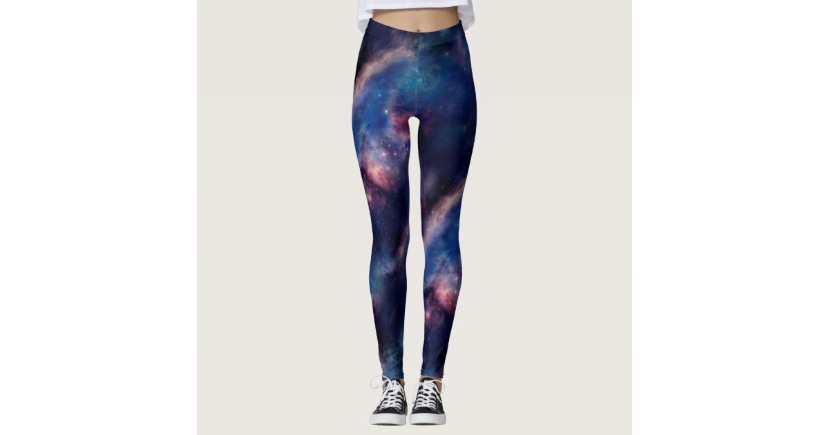 Tiled Purple Galaxy Leggings | Zazzle