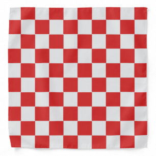 Tiled Red and White Woven Pattern Bandana
