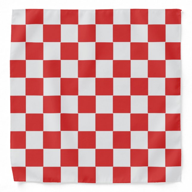 Tiled Red and White Woven Pattern Bandana (Front)