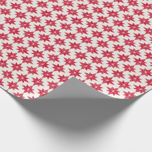 Tiled red Christmas Stars Modern Christmas Wrapping Paper