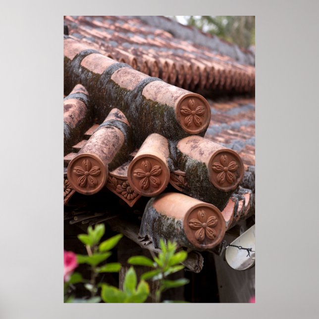 Tiled Roof Of Okinawan House Poster (Front)