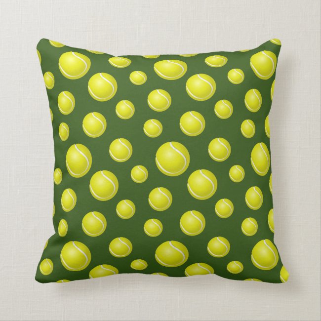 Tiled Tennis Balls Design Throw Pillow