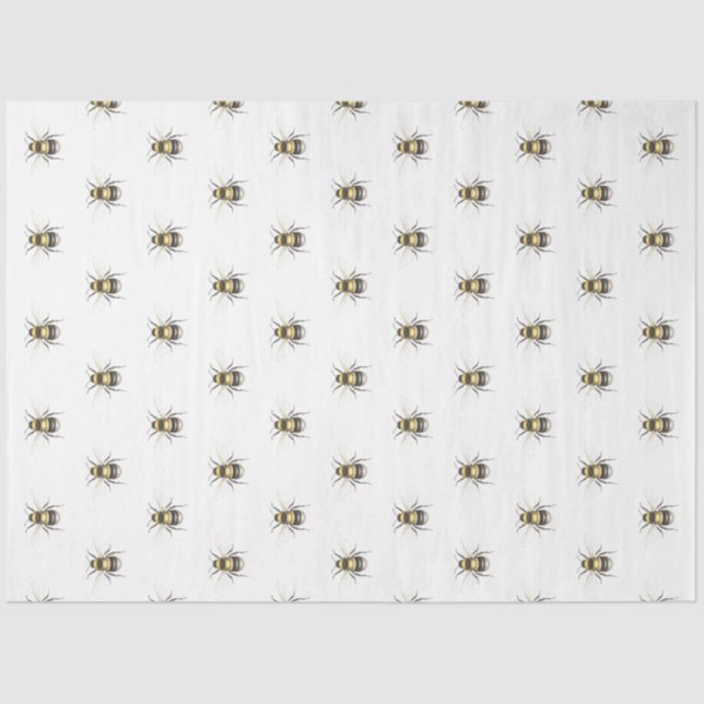 Tiled Vintage Bees Tissue Paper (Front)