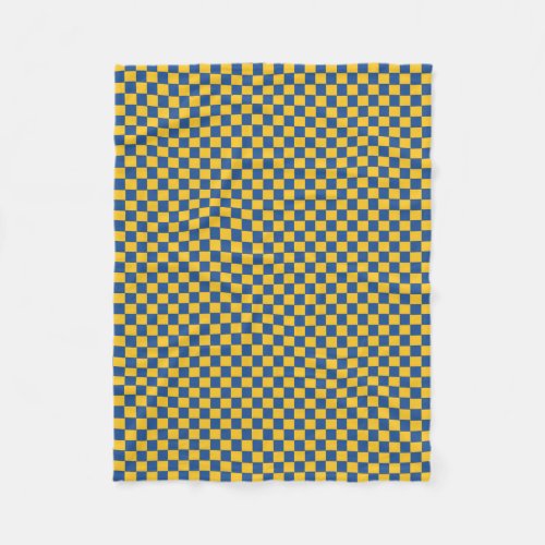 Tiled Woven Blue and Yellow Fleece Blanket