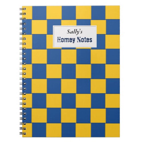 Tiled Woven Blue and Yellow Notebook