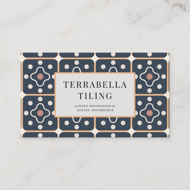 Tiler Tiling Geometric Pattern Business Card (Front)