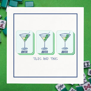Tiles and Tinis Mahjong Martini Napkins