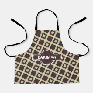 Tiles Beige Chocolate Minimal Pattern Apron