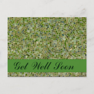 tiles green get well soon postcard