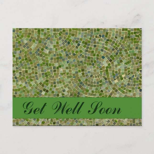 tiles green get well soon postcard (Front)